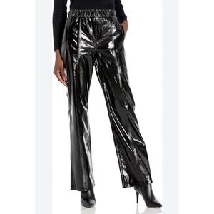 Blank NYC Women’s Black Vegan Leather Pants Medium Glossy Patent Straight Leg
